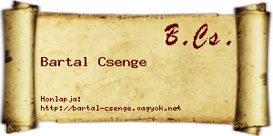 Bartal Csenge névjegykártya